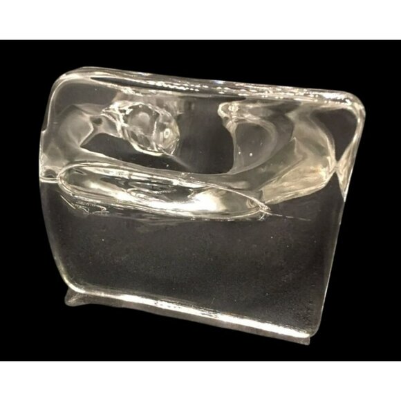 VTG Deco Candlestick Clear Glass USA New Martinsville-Viking #415 Flame Squirrel - Picture 5 of 6